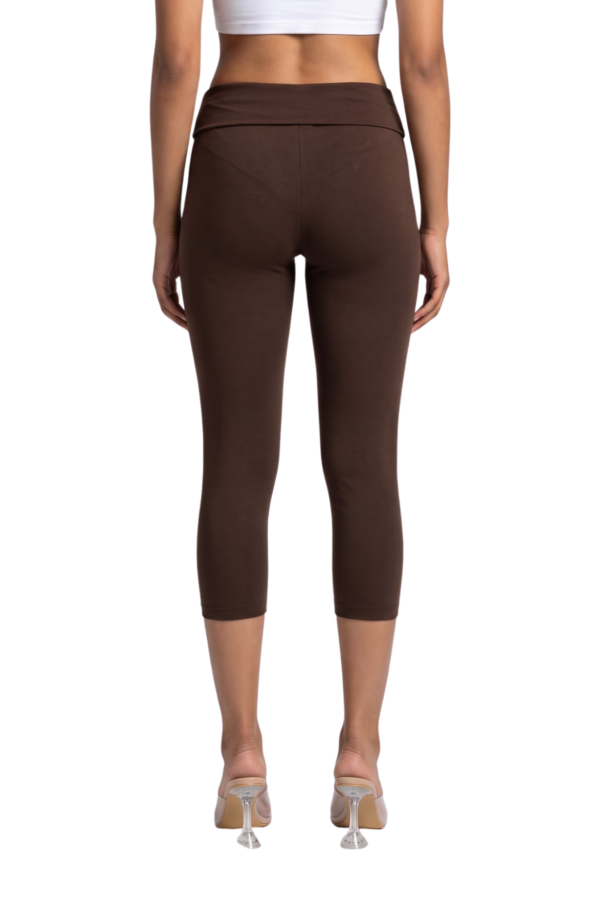 Foldover Waist Cotton Capri Leggings