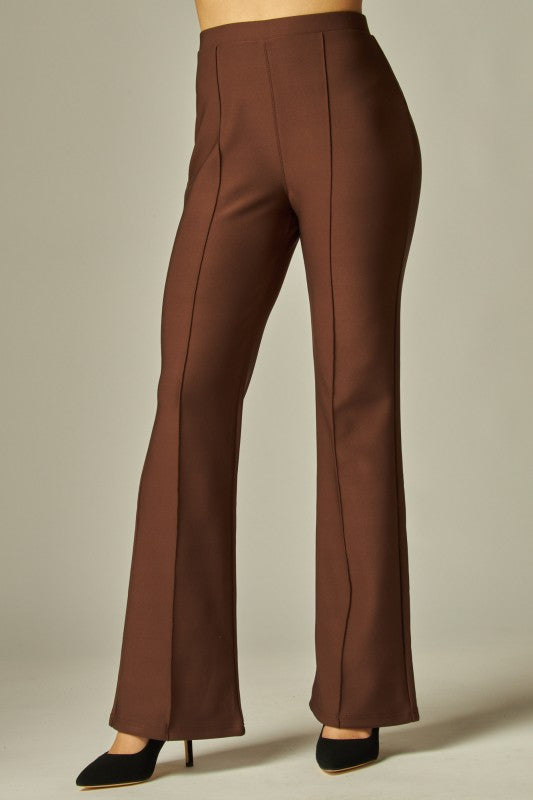 Espresso Scuba Knit Tube Top & Boot Pant Set