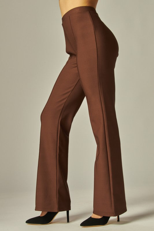 Espresso Scuba Knit Tube Top & Boot Pant Set