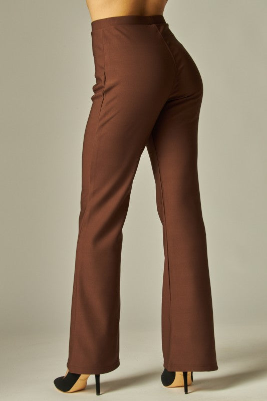 Espresso Scuba Knit Tube Top & Boot Pant Set