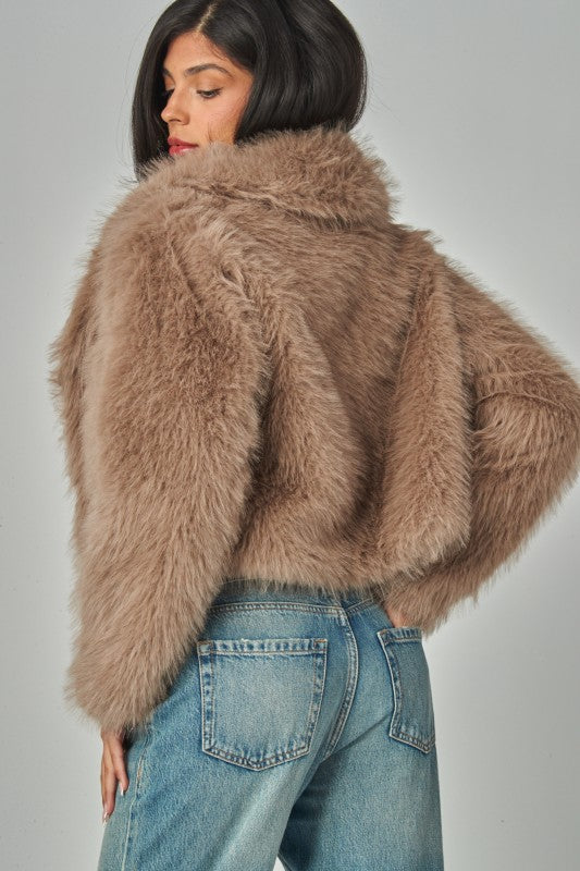 Coco Faux Fur Shearling Jacket With Collar