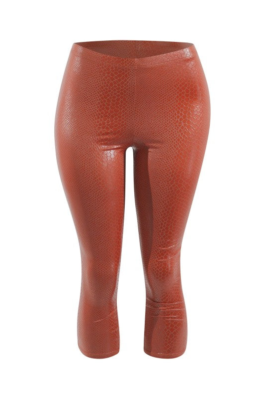 Faux Leather Capri Leggings