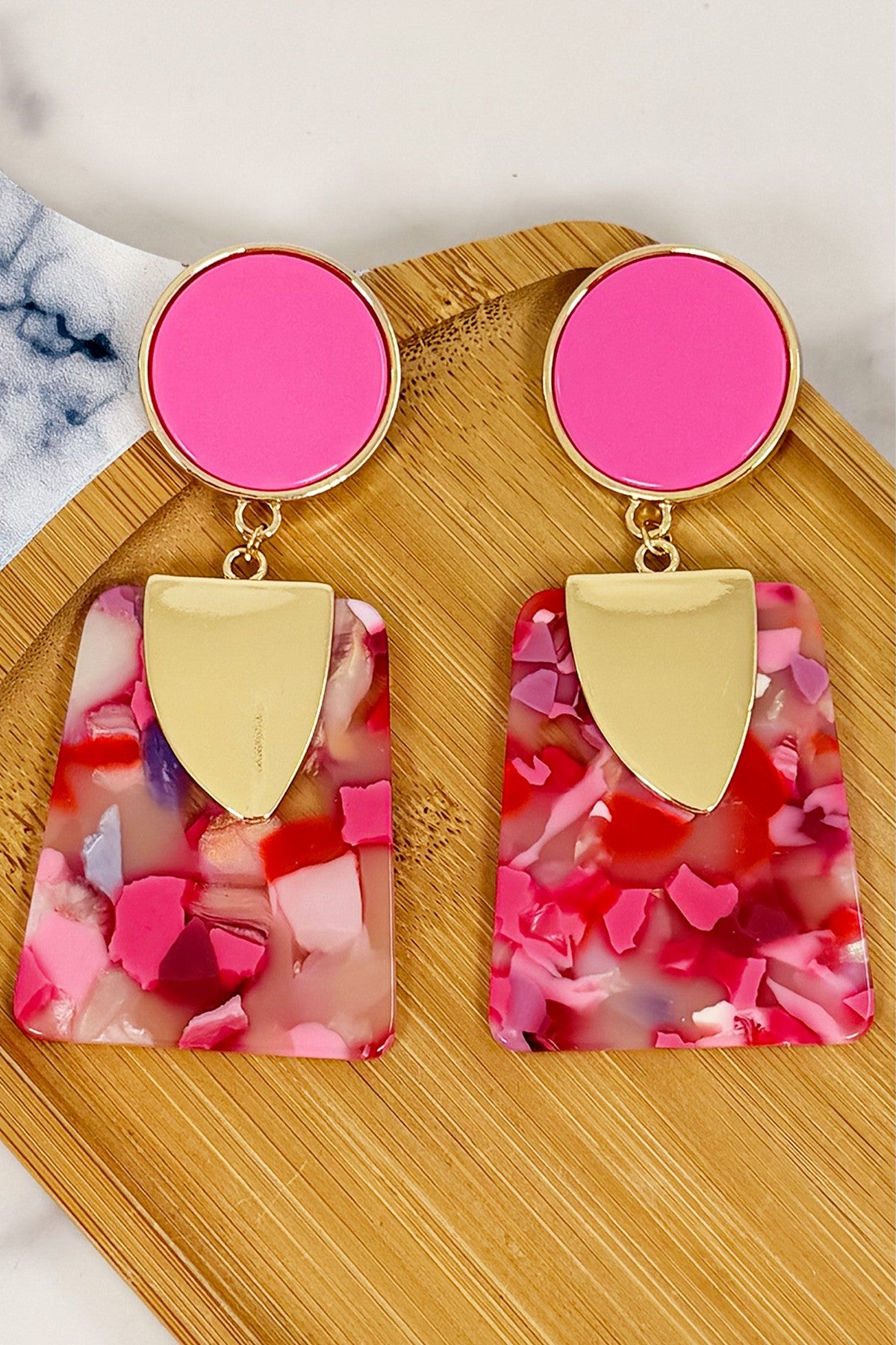 Mosaic Geo Drop Earrings