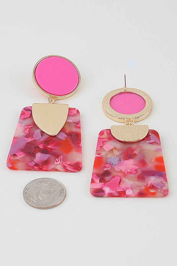 Mosaic Geo Drop Earrings