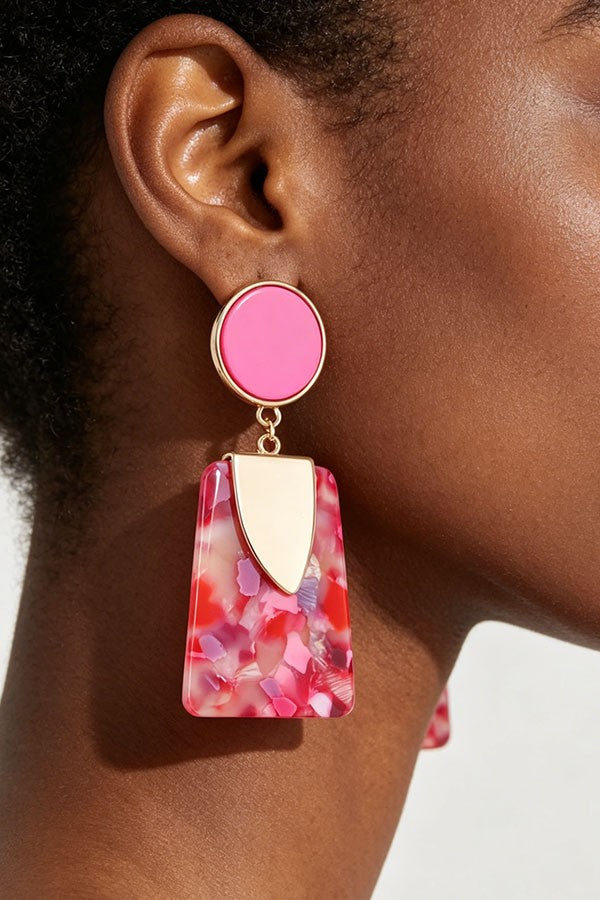 Mosaic Geo Drop Earrings