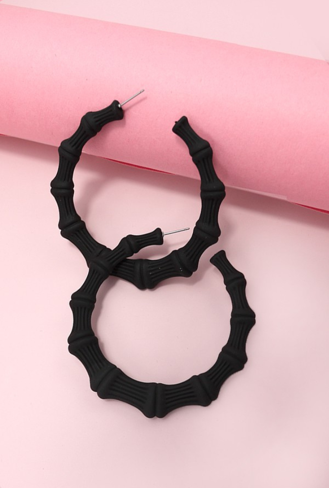 Bamboo Open Hoop Earrings