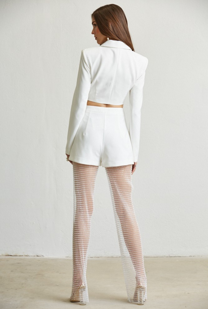 Crystal Mesh Blazer & Pants Set