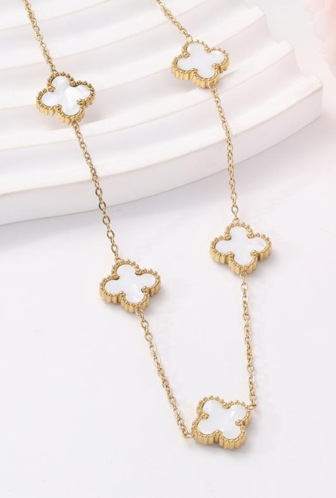 No. 5 Clover Stainless Steel Necklace