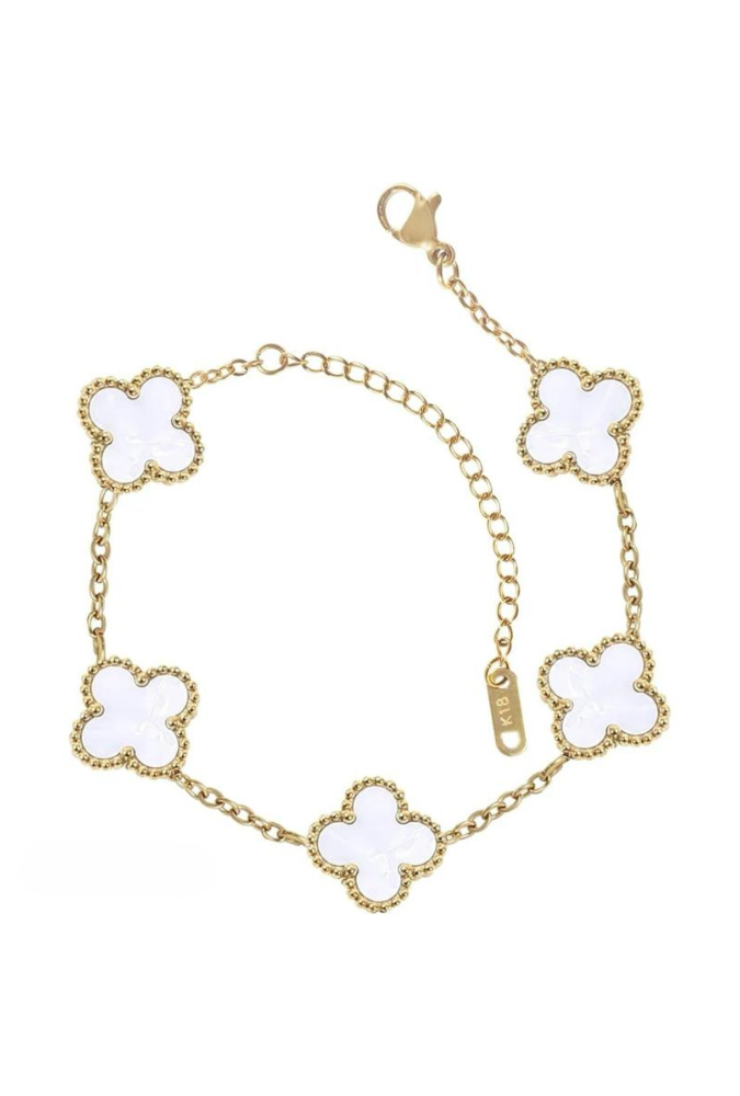 No. 5 Clover Stainless Steel Bracelet
