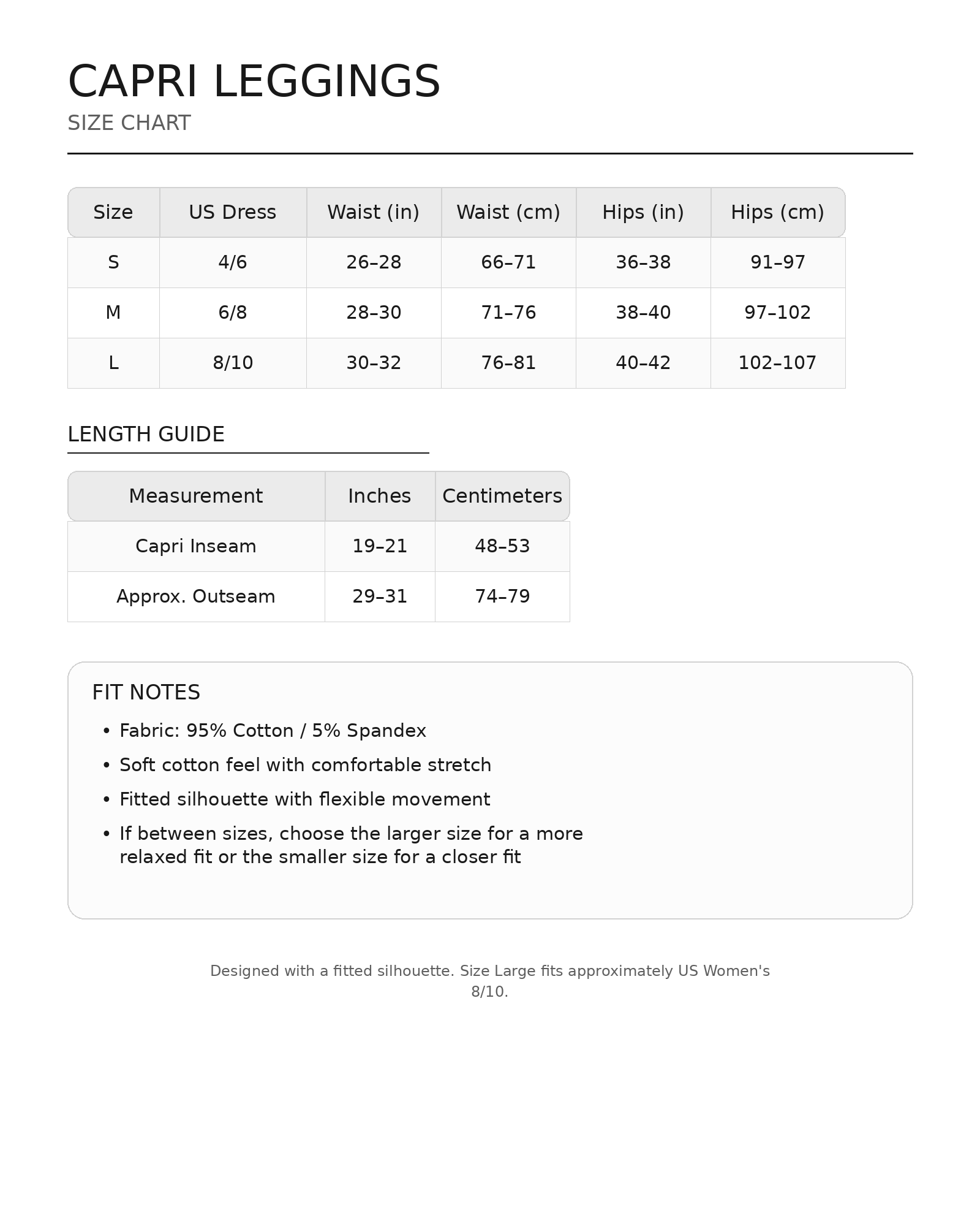 Cotton Jersey Capri Leggings