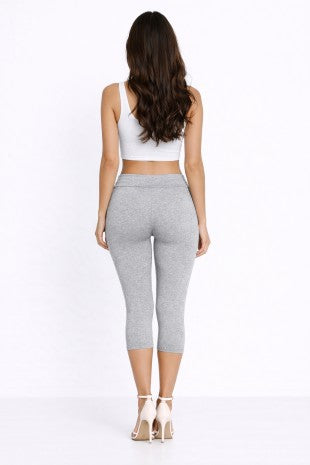 Foldover Waist Cotton Capri Leggings
