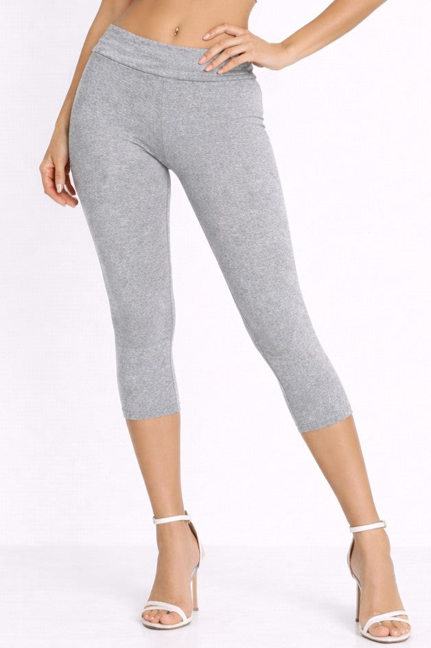 Foldover Waist Cotton Capri Leggings