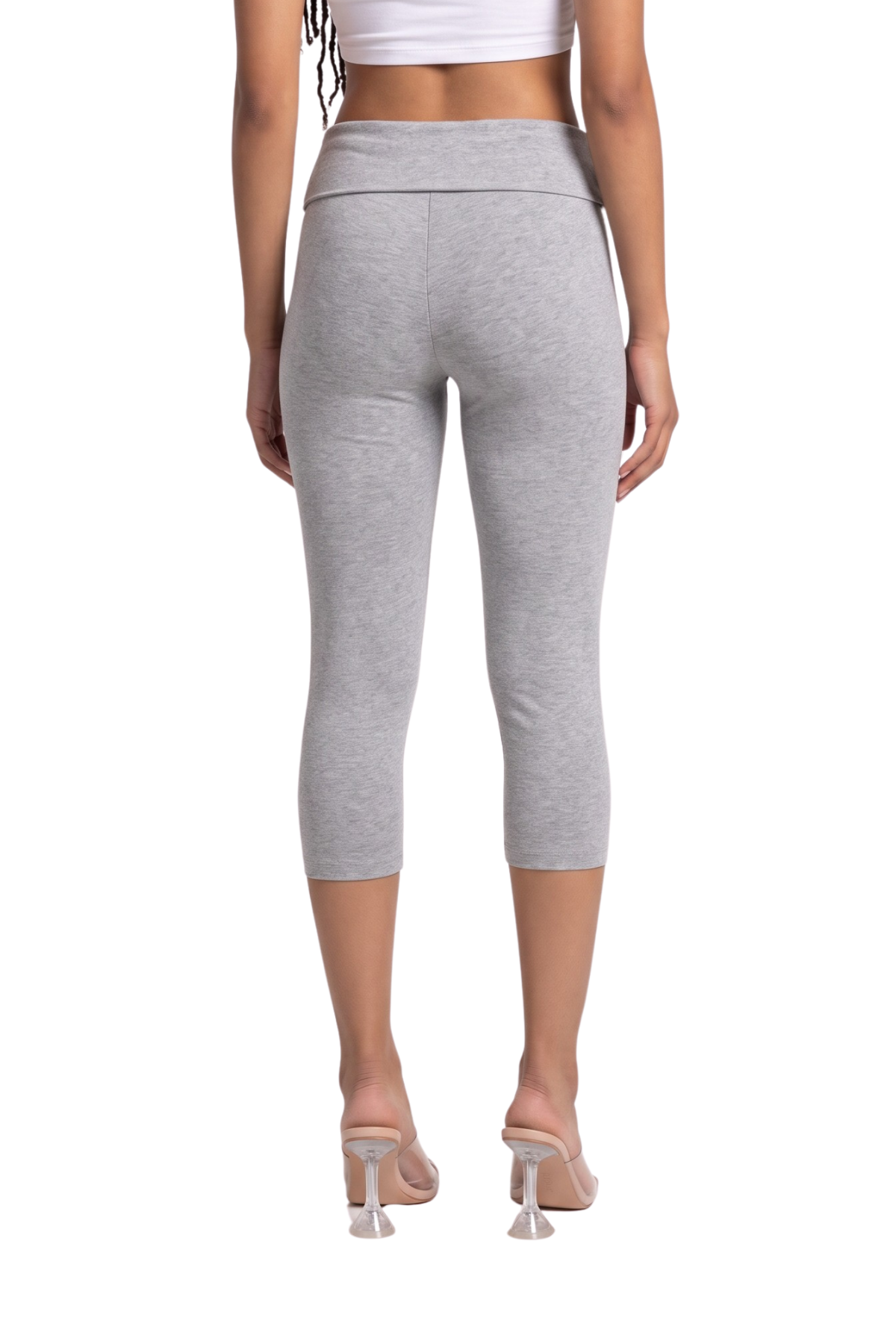 Foldover Waist Cotton Capri Leggings