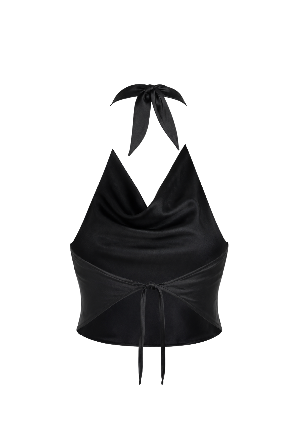 Satin Halter Tie Back Top