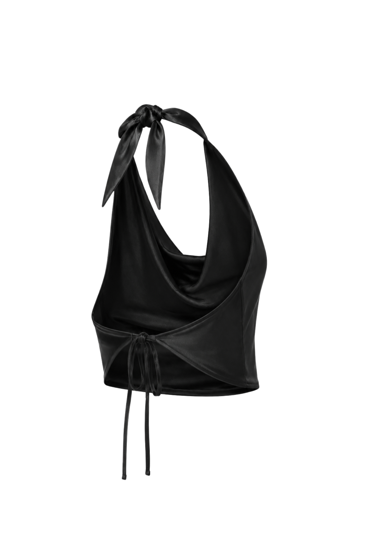 Satin Halter Tie Back Top