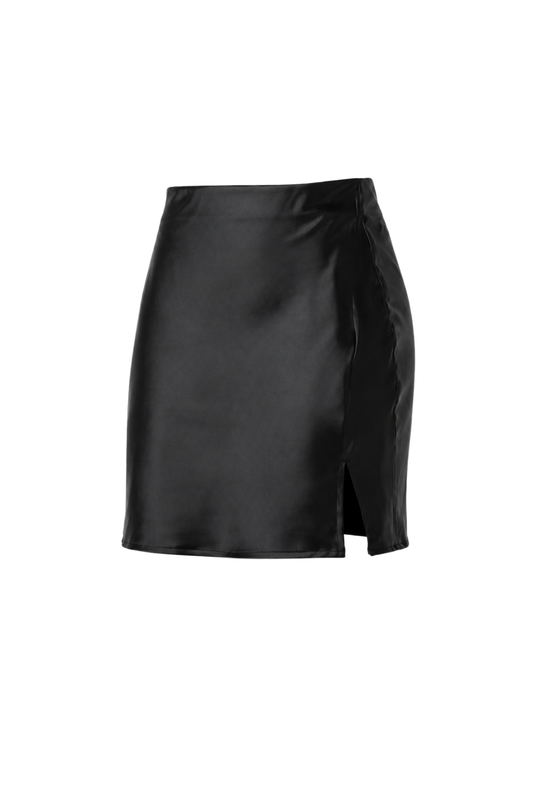 Satin Split Mini Skirt